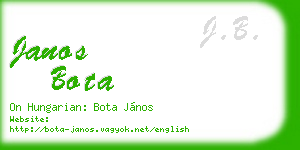 janos bota business card